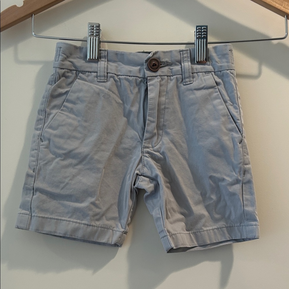 Next kids Gray ZipUp Shorts pockets 100%cotton adjustable waistband size 3yrs
